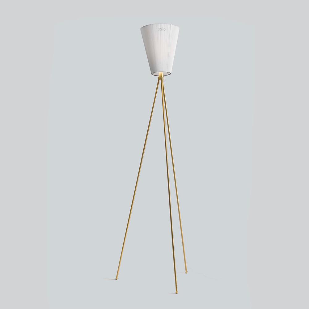 Oslo Wood Floor Lamp Gold White