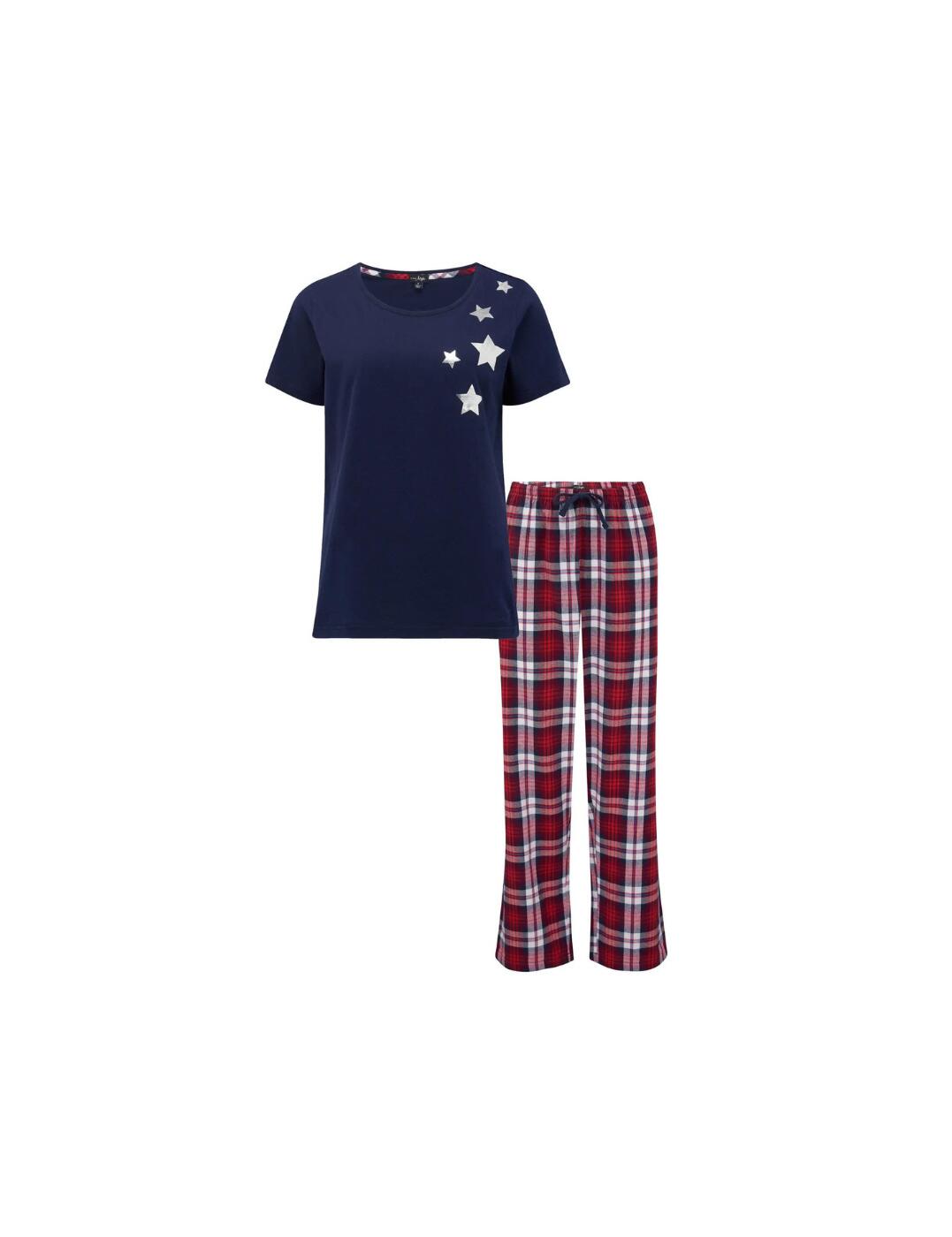 Welcome to the ultimate in cosy slumber with Pour Moi's new Cosy Check trouser and jersey t-shirt pyjama set. This ultra-comfy lifestyle edit was designed to bring loungewear to a whole new level of style and comfort. Designed with careful attention to detail, the pyjama set includes a lovely short sleeve jersey top and a high waisted woven check trouser, with an adjustable waist tie for added convenience. Crafted from soft, breathable fabric, this pyjama set ensures maximum comfort as you relax and puts you in the perfect mood for a great night's rest.
