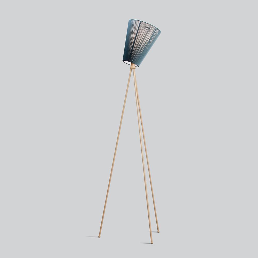 Oslo Wood Floor Lamp Beige Green