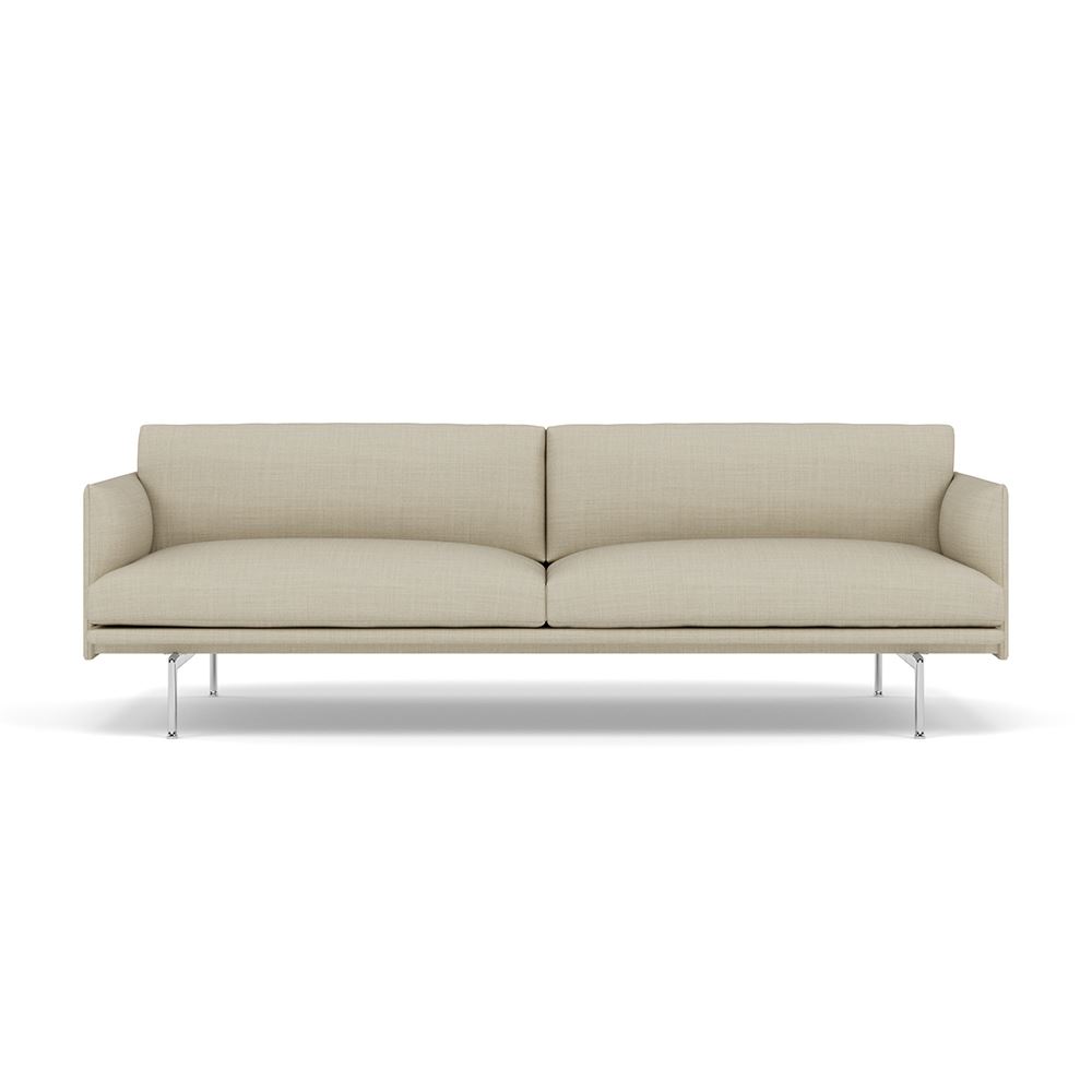 Outline 3seater Sofa Polished Aluminum Canvas 216