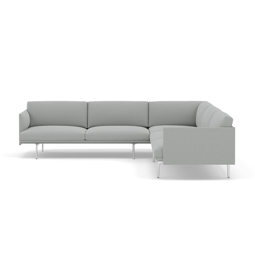 Outline Corner Sofa Polished Aluminum Canvas 124