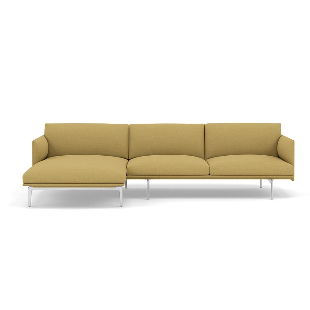 Outline Sofa With Chaise Longue Left Polished Aluminum Hallingdal 407