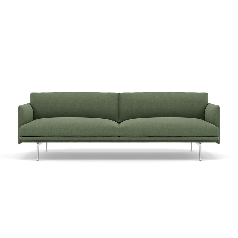 Outline 3seater Sofa Polished Aluminum Canvas 926