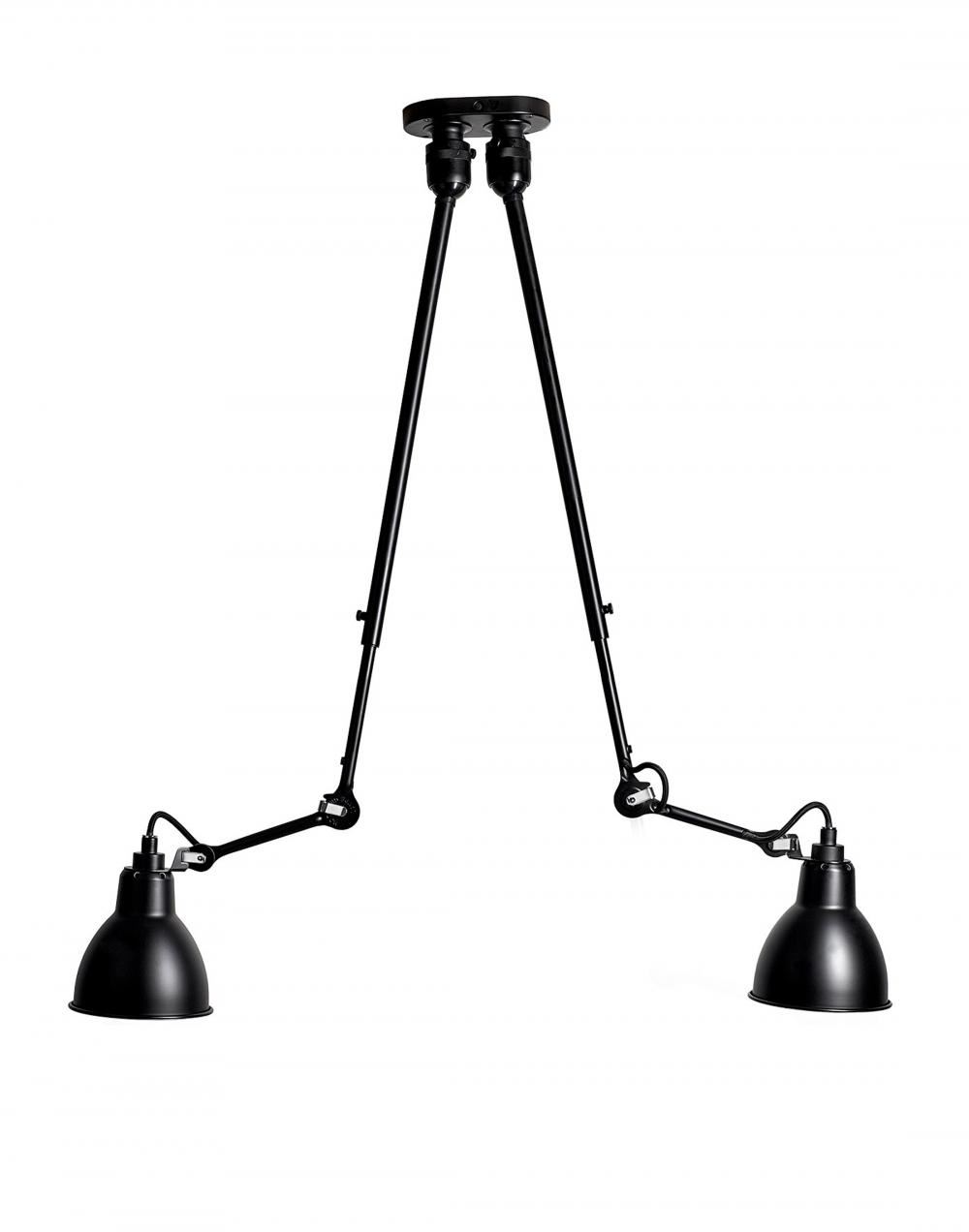 Lampe Gras 302 Double Ceiling Light Black Shade
