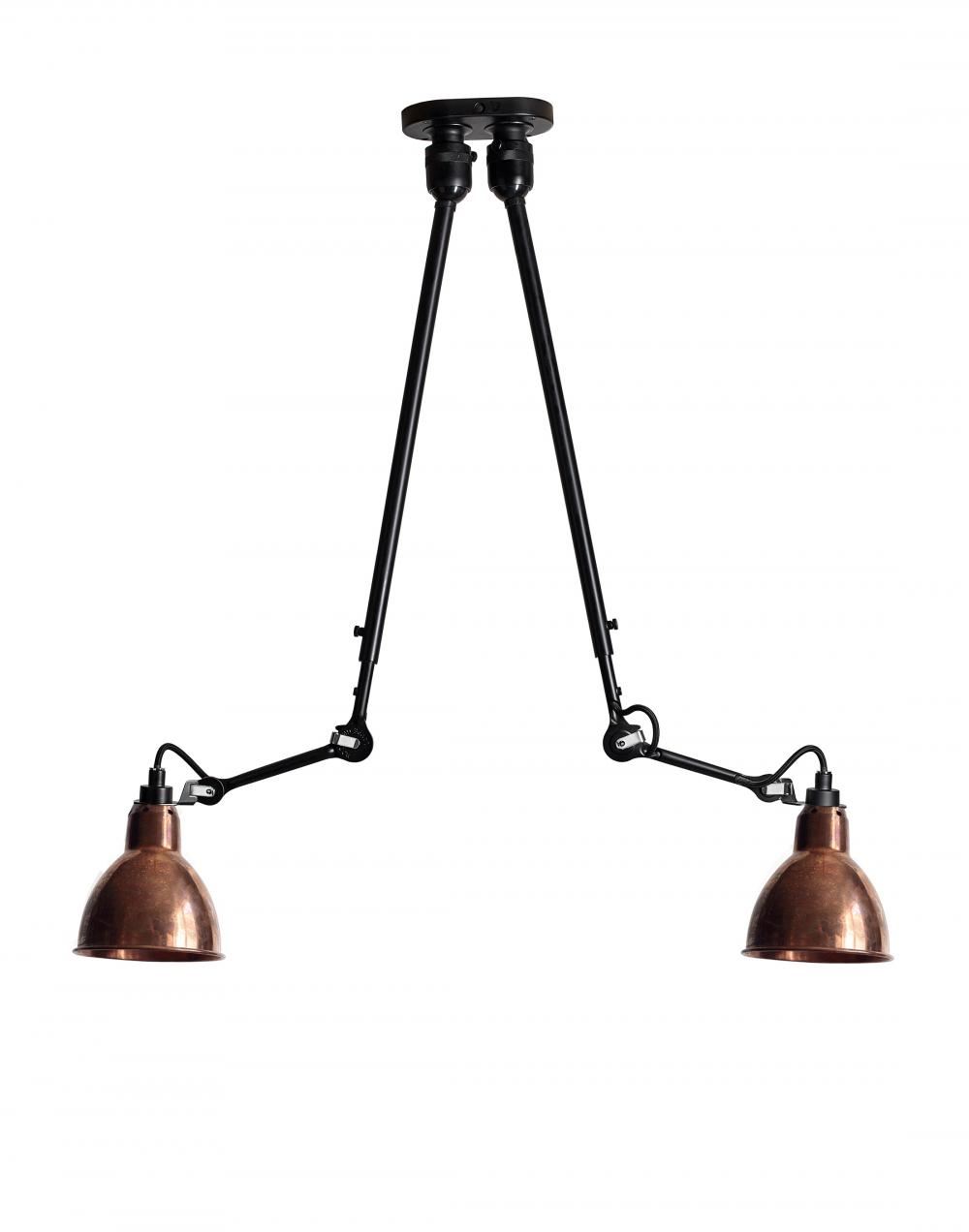 Lampe Gras 302 Double Ceiling Light Raw Copper Shade