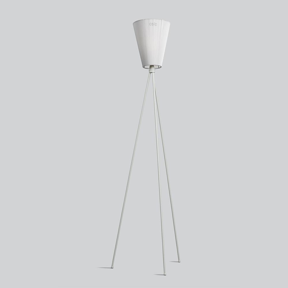 Oslo Wood Floor Lamp Light Grey White