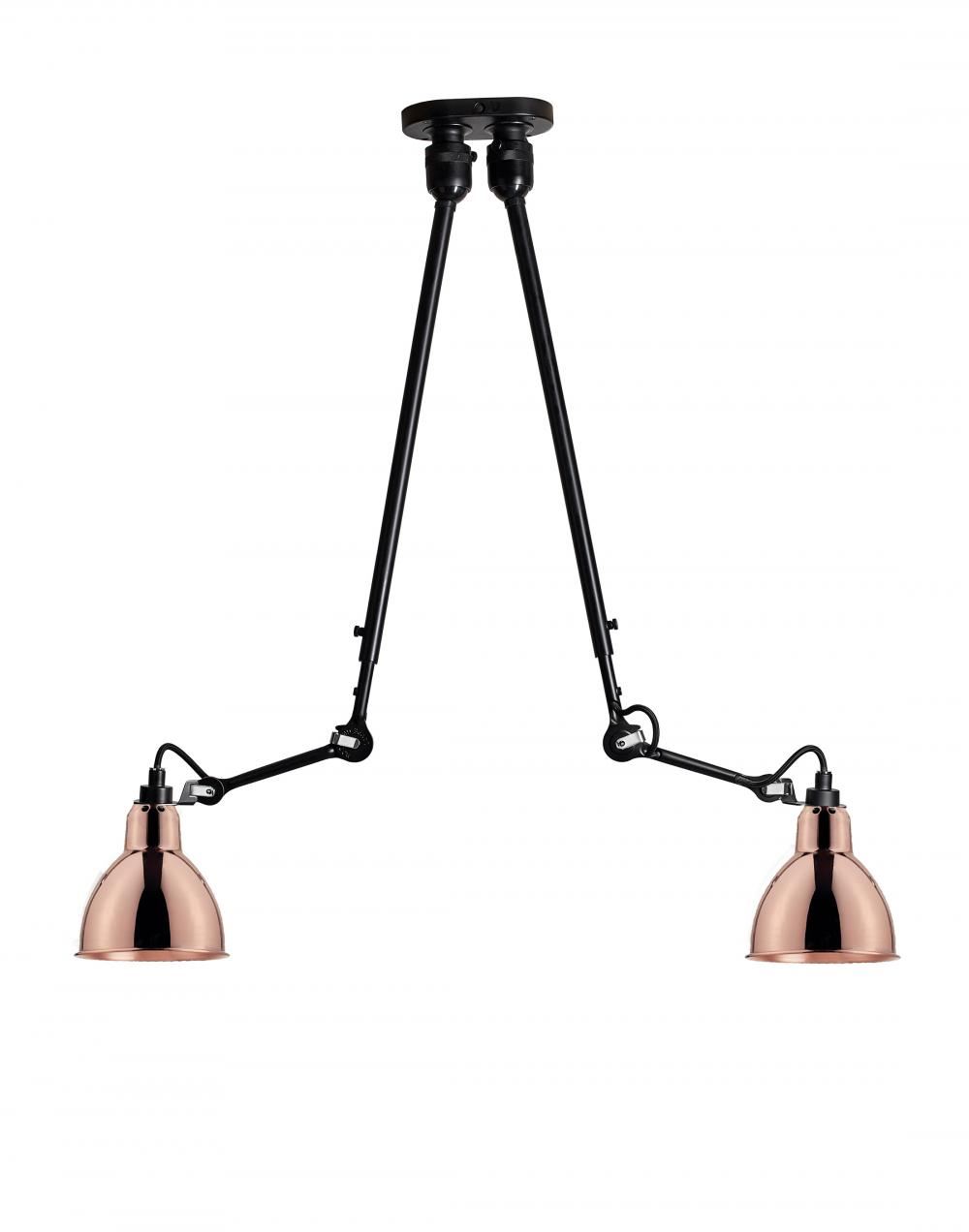 Lampe Gras 302 Double Ceiling Light Copper Shade