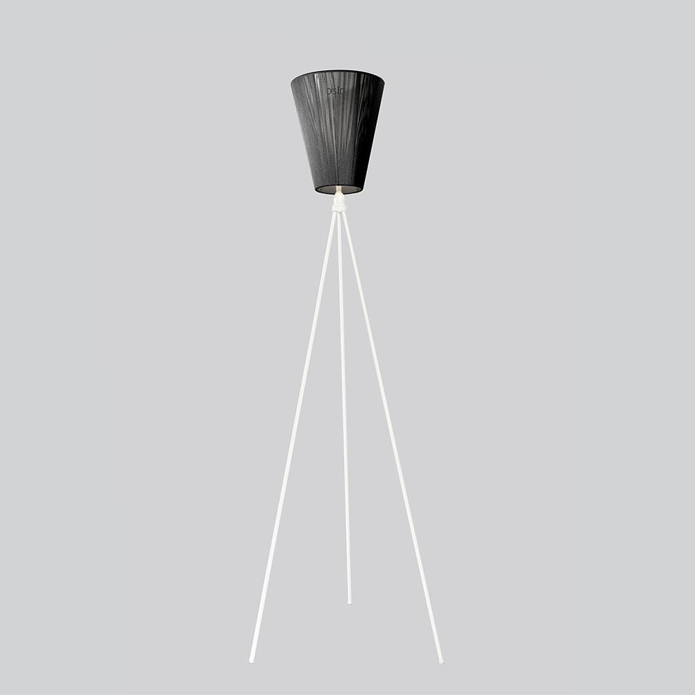 Oslo Wood Floor Lamp Matt White Black