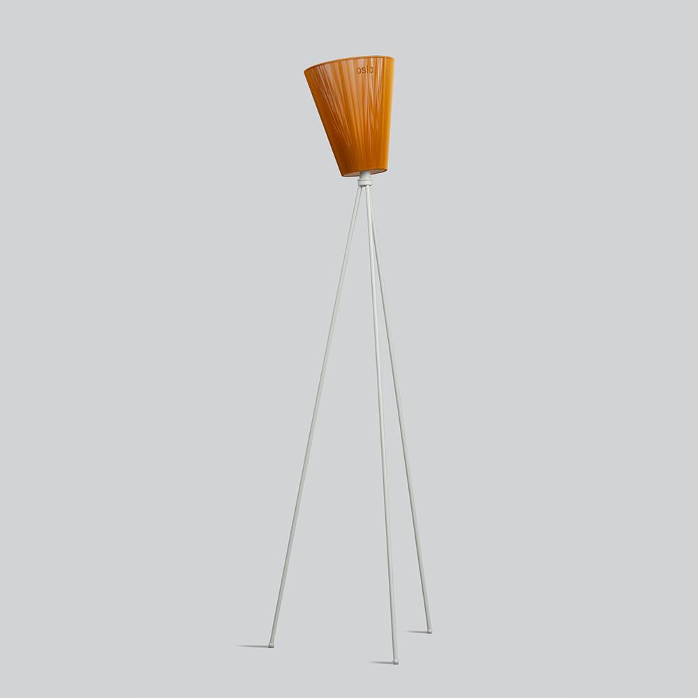 Oslo Wood Floor Lamp Light Grey Caramel