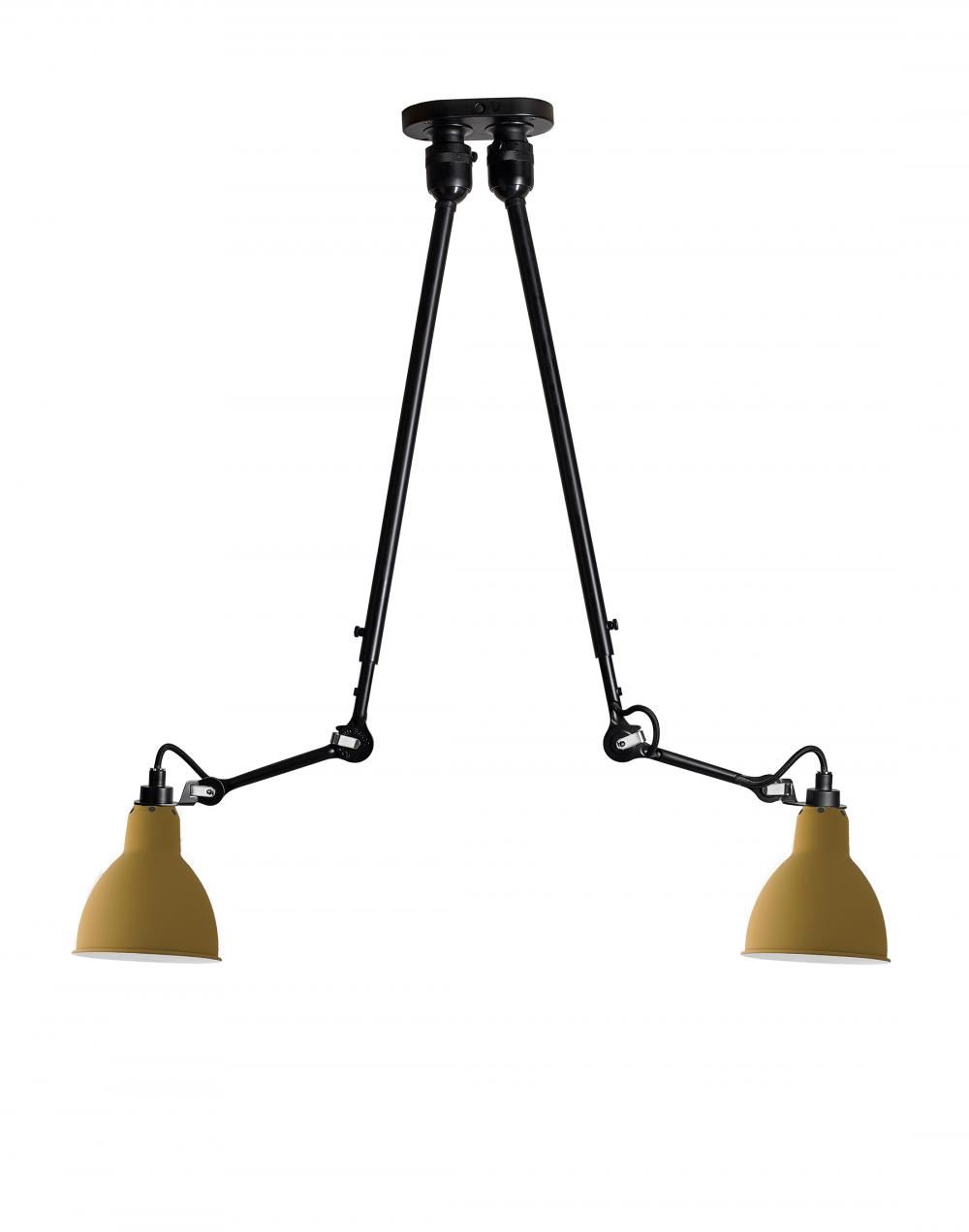 Lampe Gras 302 Double Ceiling Light Yellow Shade