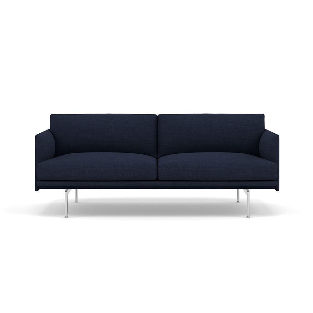 Outline Sofa 2seater Polished Aluminum Canvas 794