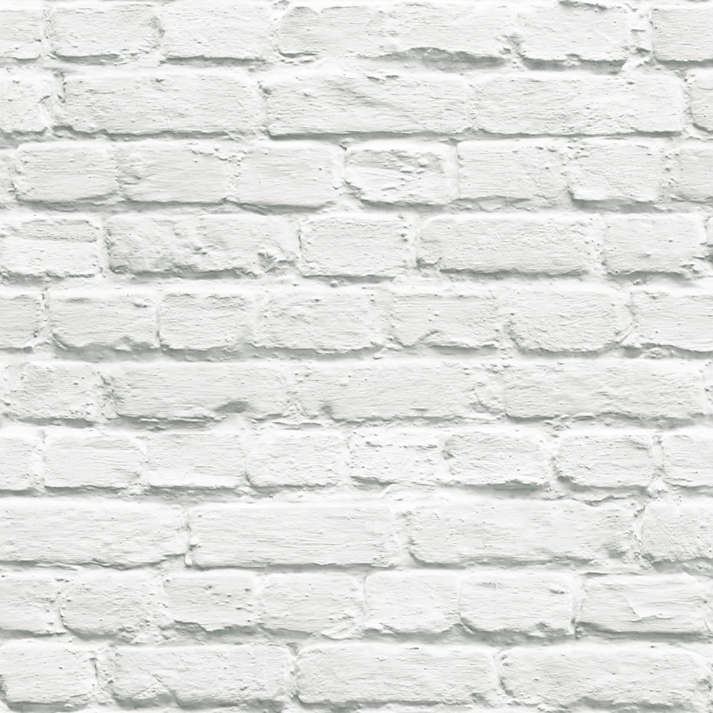 Muriva Novelties Painted Wallpaper, White Brick