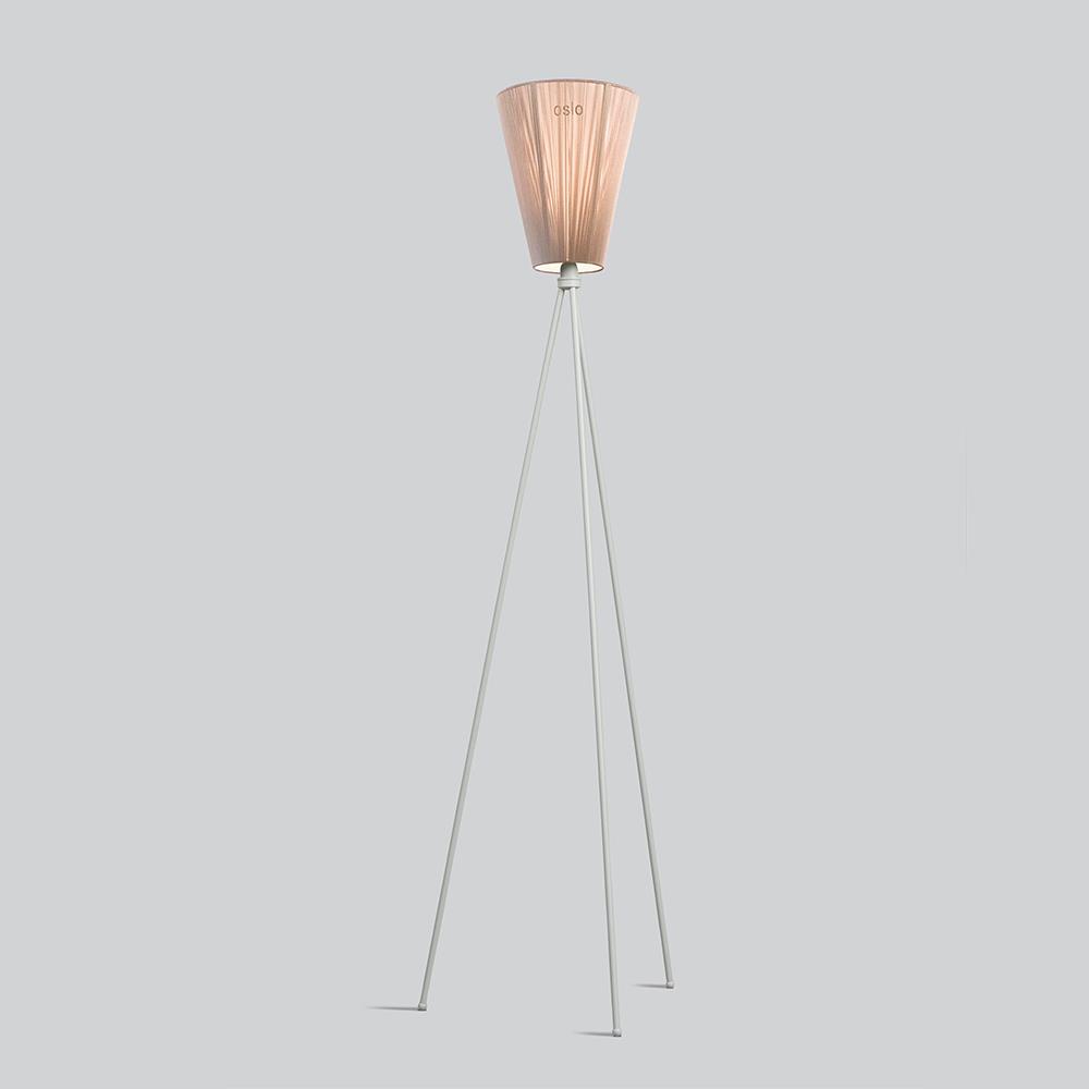 Oslo Wood Floor Lamp Light Grey Beige