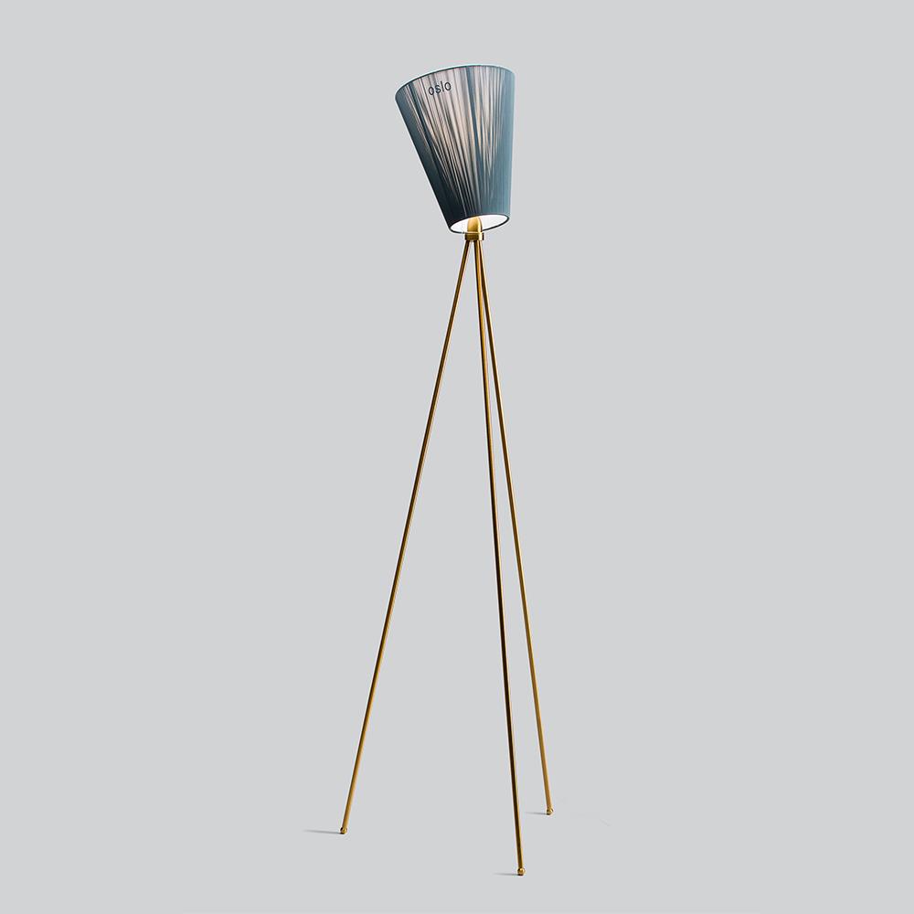 Oslo Wood Floor Lamp Gold Green