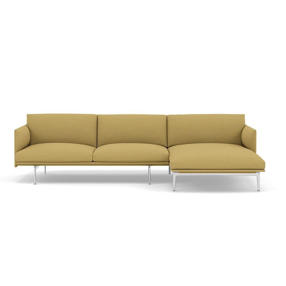 Outline Sofa With Chaise Longue Right Polished Aluminum Hallingdal 407
