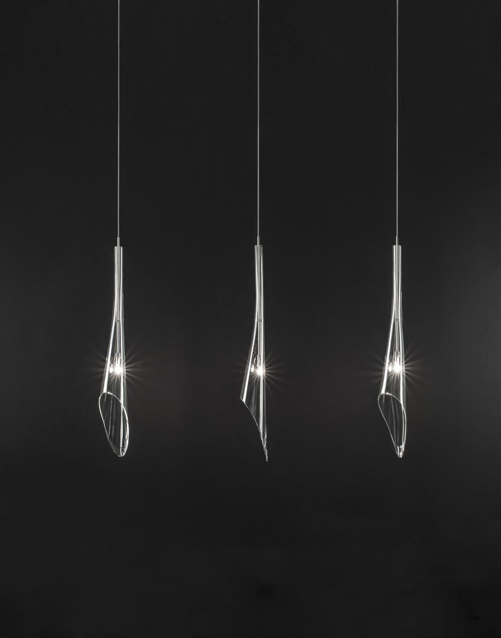 Terzani Calle Pendant 3 5 Pieces 3 Pendants Linear Canopy Clear Designer Pendant Lighting