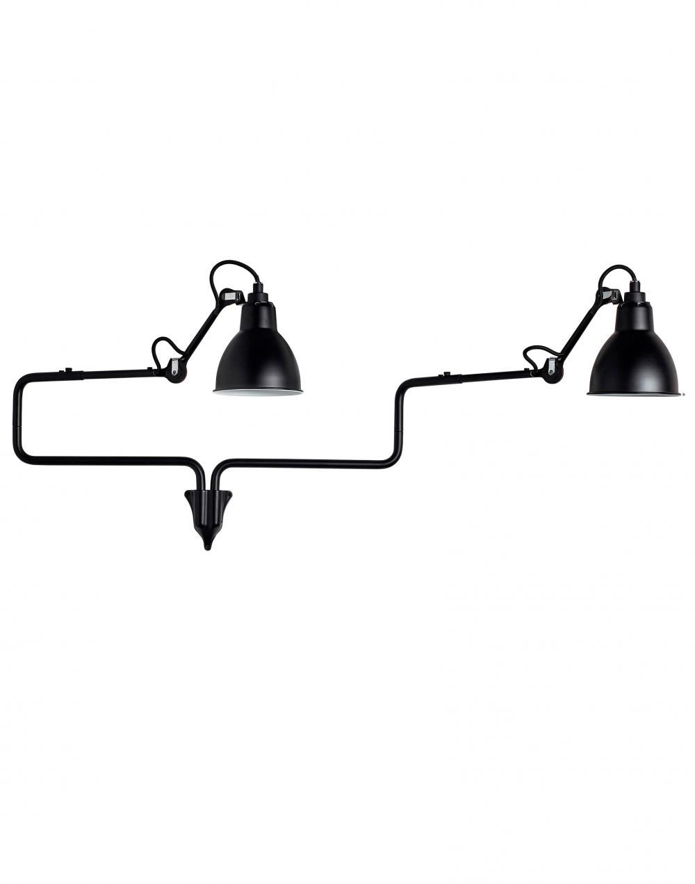 Lampe Gras 303 Double Wall Light Black Shade