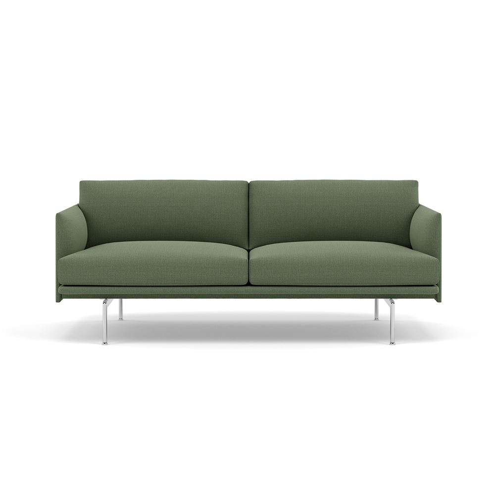 Outline Sofa 2seater Polished Aluminum Canvas 926