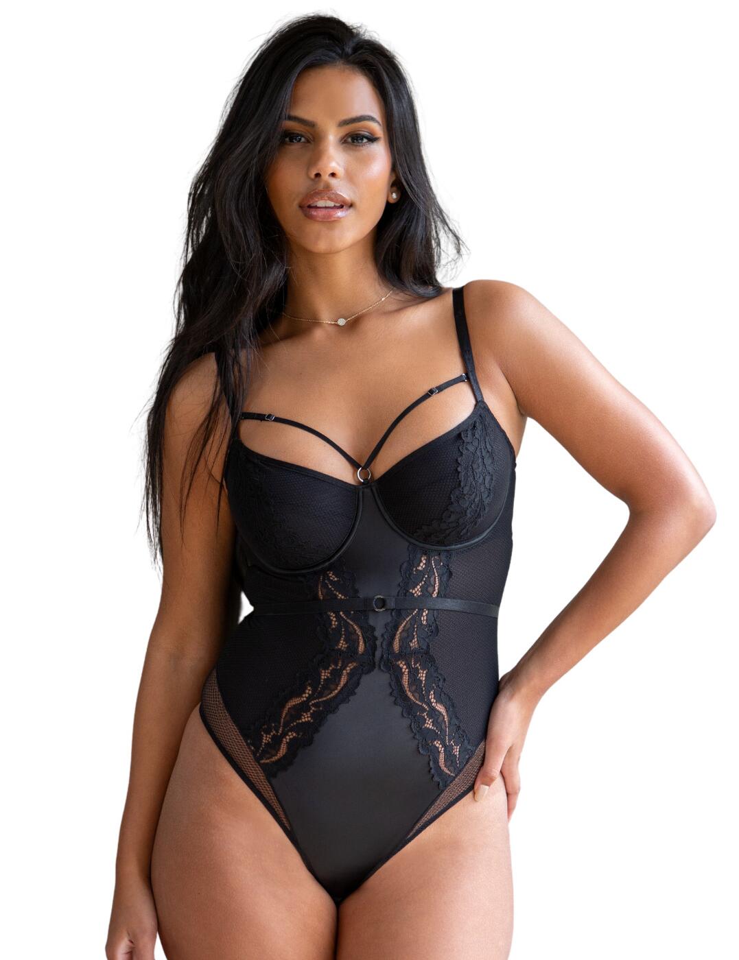 Feel elevated in Pour Moi's Lavish thong body. This gorgeous product is perfect for the woman who wants to make a quiet statement with their lingerie ensemble. Combining underwire, adjustable shoulder straps and hook-and-eye fastening, this flattering product. Plus, with its sheer mesh panelling and unique strappy detail, you won't be able to resist the temptation of this body's stunning style. The non-padded cups are the epitome of elegance, while the minimal rear coverage and lace detailing add a final flourish to this exquisite piece. Get ready to feel lavish in Pour Moi's thong body.  Gorgeous thong body Underwired Non-padded Minimal rear coverage Hook and eye fastening Adjustable shoulder straps Sheer mesh panelling Elegant lace details Unique strappy detail Country of origin: China Composition: 55% Polyamide &pipe; 29% Polyester &pipe; 16% Elastane Listed in UK sizes  61806-106995-1422792 38119 Body