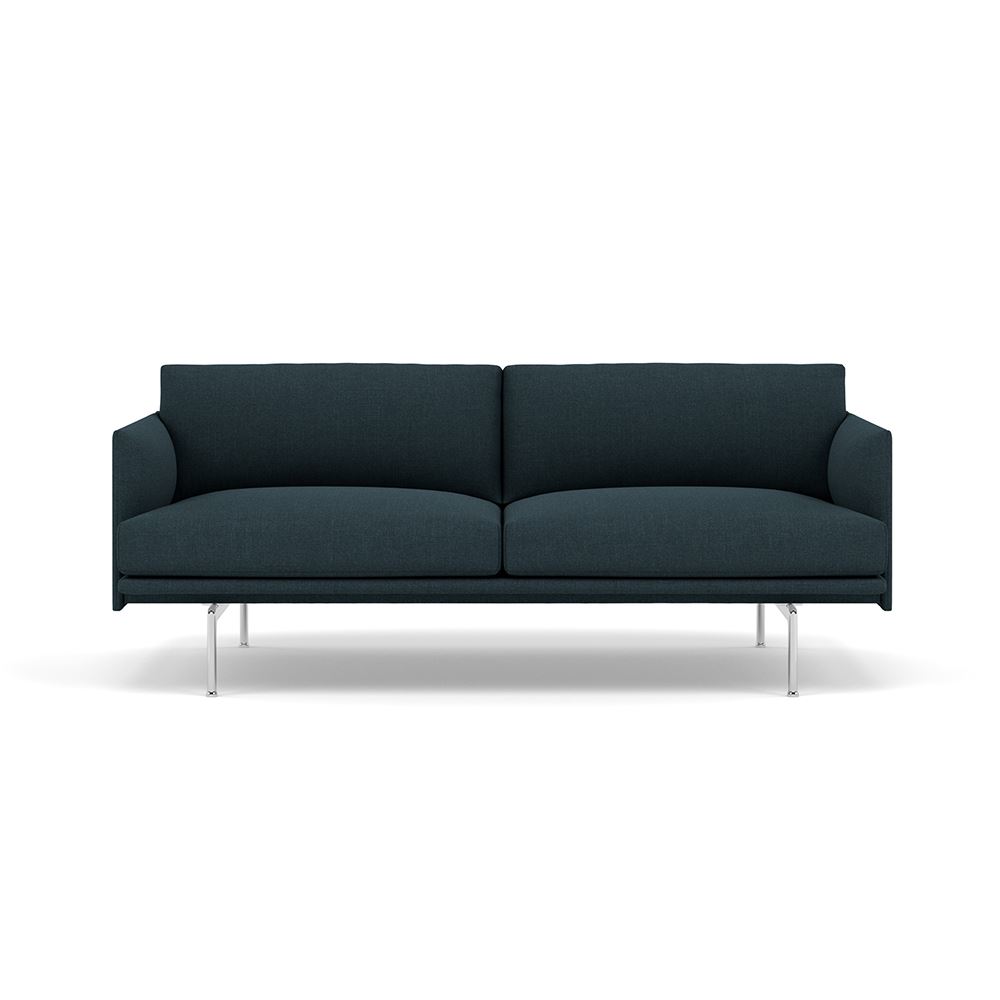 Outline Sofa 2seater Polished Aluminum Remix 873