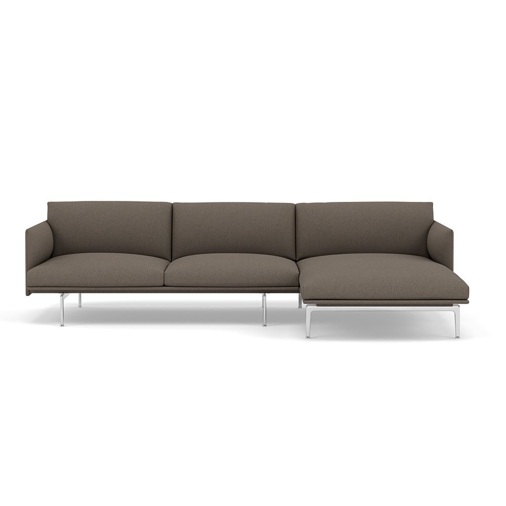 Outline Sofa With Chaise Longue Right Polished Aluminum Hallingdal 227