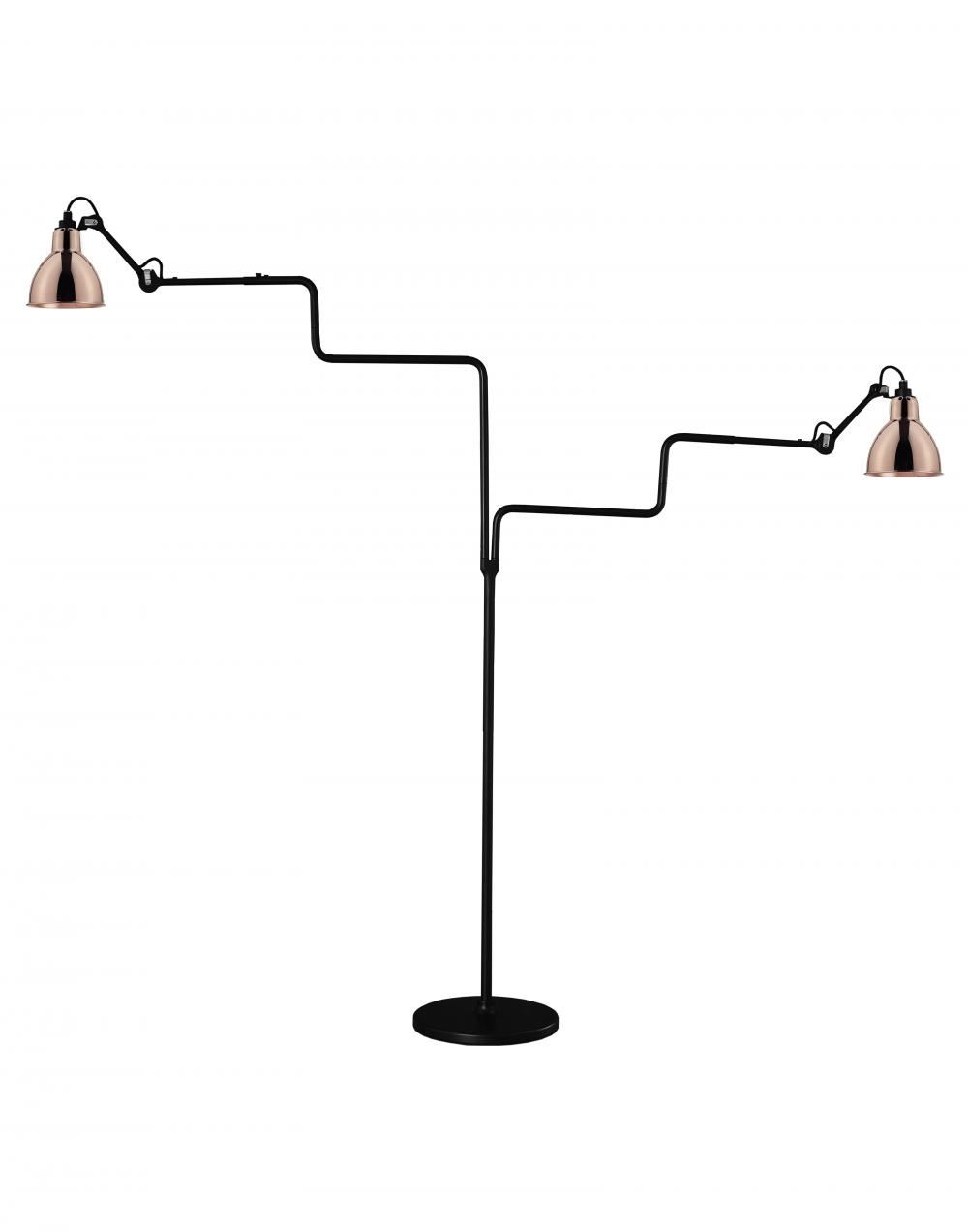 Lampe Gras 411 Double Floor Light Copper Shade