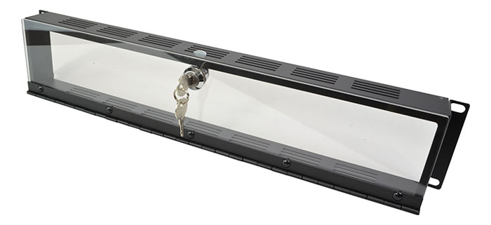 Image of 2U Security Rack Panel with Lock