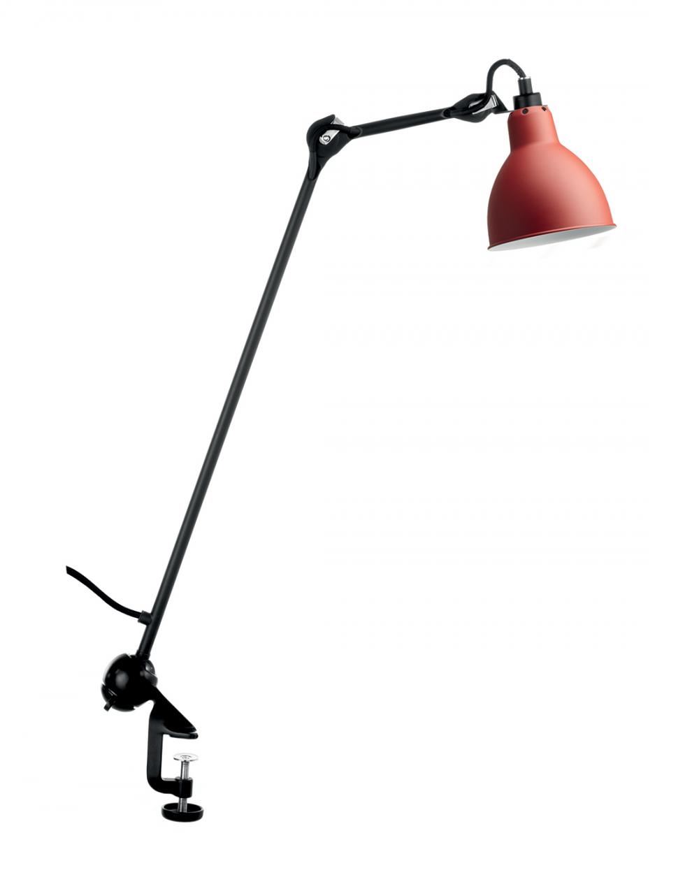 Lampe Gras 201 Architect Lamp Red Shade Round
