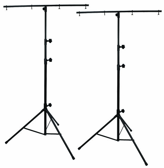 Image of 2 x Lighting Stands with T-Bar for DJ, Stage or Photography Lights Height 2.7M