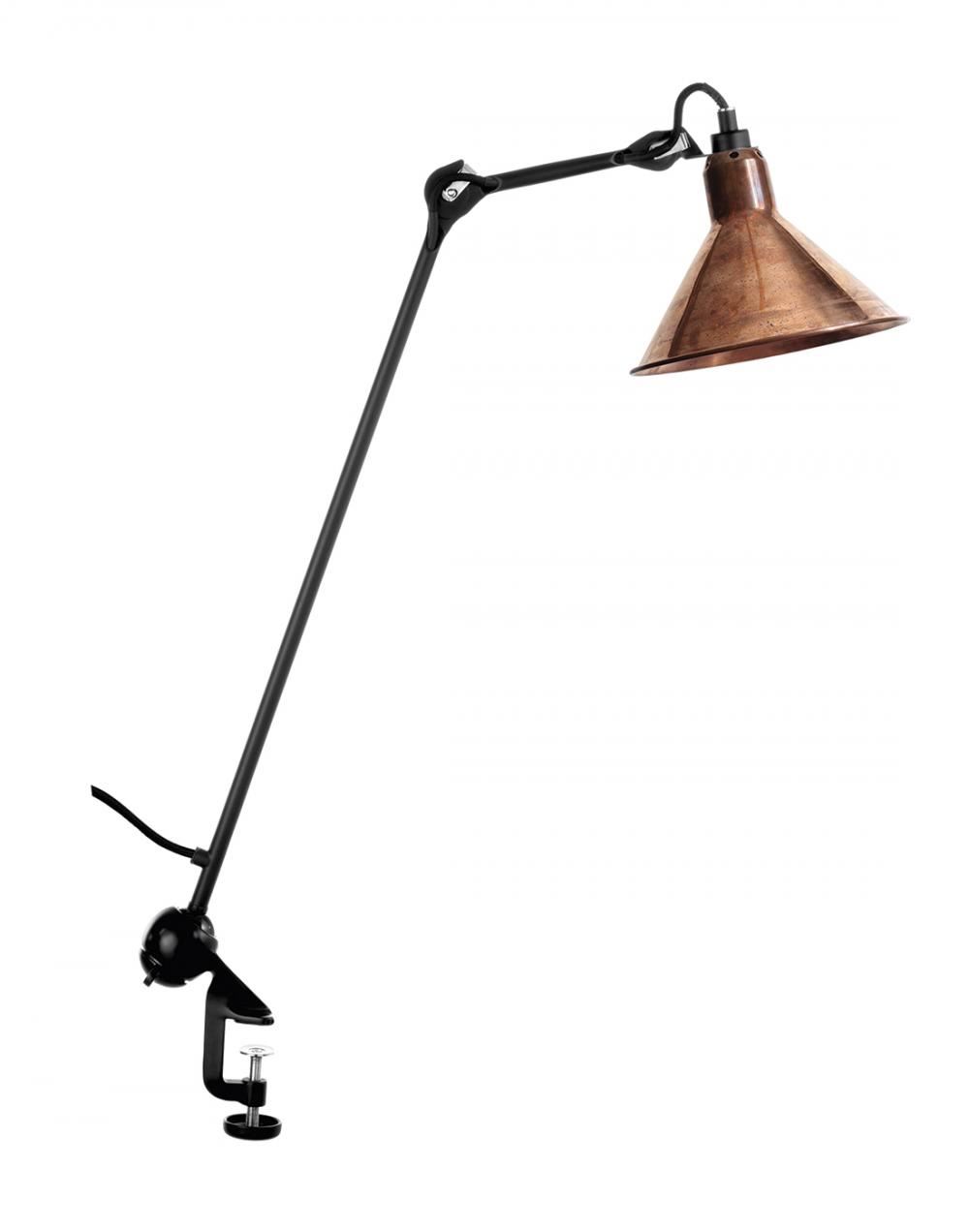 Lampe Gras 201 Architect Lamp Raw Copper Shade With White Interior Conic