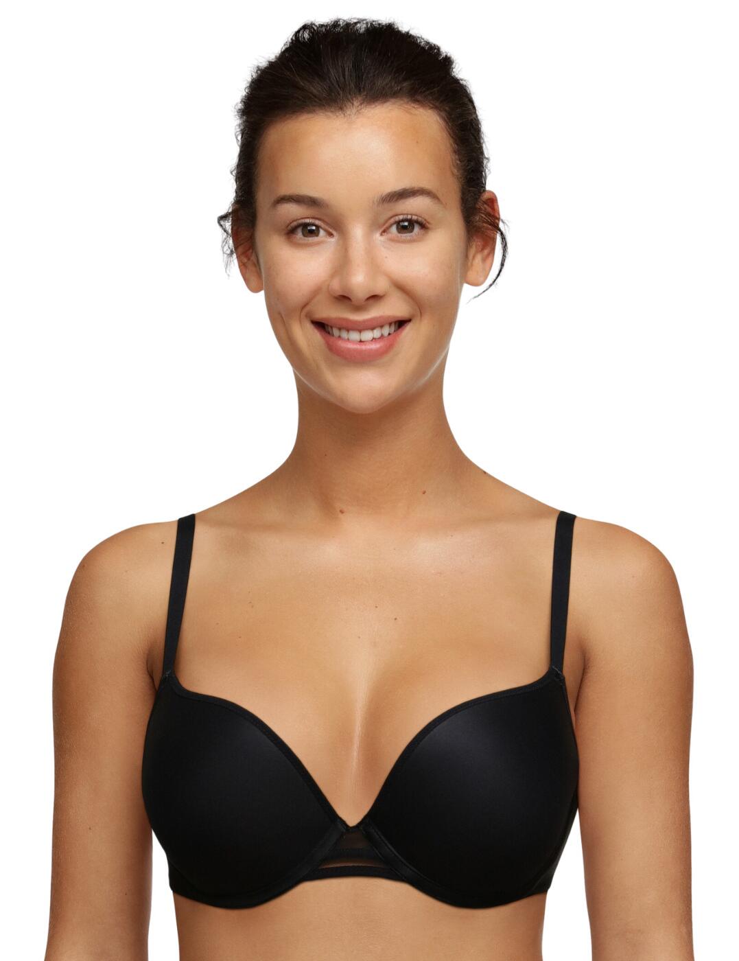Your new favourite wardrobe must have from Passionata by Chantelle the Nais push up t-shirt bra. This feature-packed style offers all the features that make it unique while also staying true to your lingerie needs. With padded cups and an underwired structure, you can have the confidence of knowing that your bra will provide proper coverage and excellent support. Not to mention the hook and eye fastening will ensure your bra remains securely in place during all activities. For extra support and convenience, there are adjustable shoulder straps with a J-hook fastening option. Complete the look with some matching lingerie from Passionata by Chantelle!  Simple yet stylish push up t-shirt bra Padded cups Underwired for support Hook and eye fastening Adjustable shoulder straps J-hook fastening Plunging neckline Matching lingerie available Country of origin: Vietnam Composition: Knit: 83% Polyester &pipe; 17% Elastane Composition: Tulle: 100% Polyester Composition: Knit Cup: 100% Polyester Listed in UK sizes  61897-107145-1418414 P48H20 Push Up Bra
