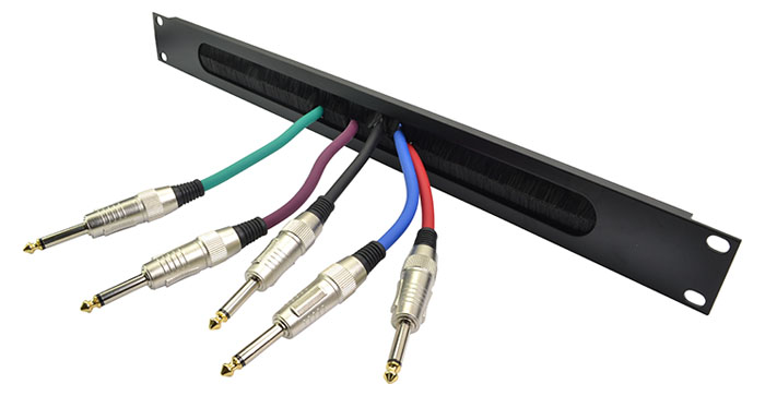 Image of 19" Rack Cable Entry Plate with Brush Strips 1U
