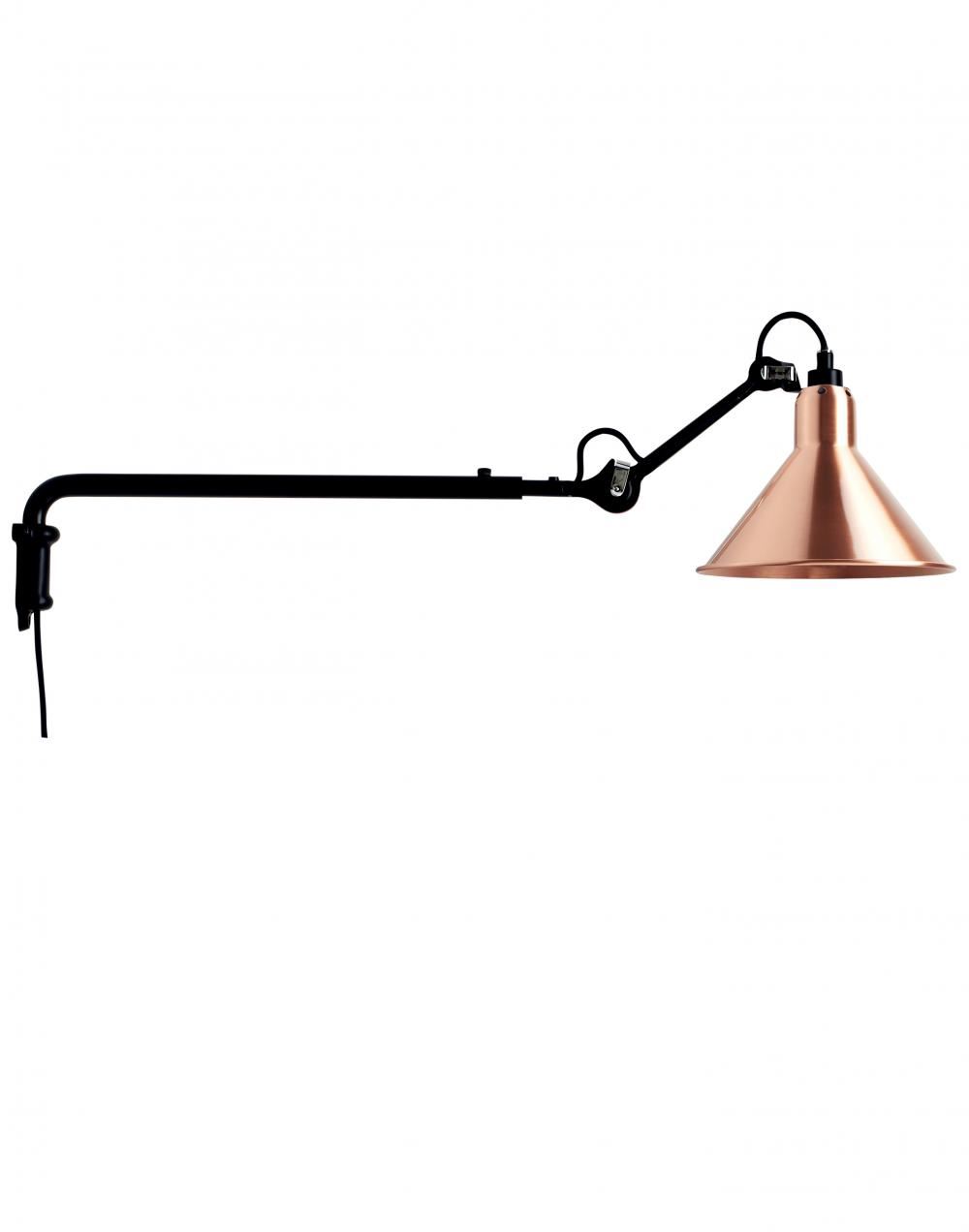 Lampe Gras 203 Wall Lamp Copper Shade With White Interior Conic