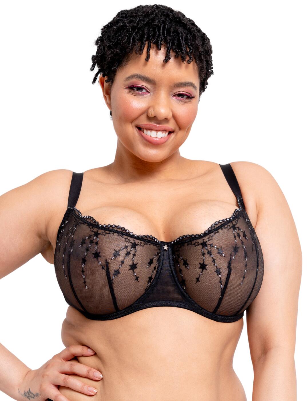 Discover a celestial combination of comfort and sparkle with the Stardust Balcony Bra by Curvy Kate. Enjoy paramount support without sacrificing comfort, thanks to the non-padded, underwired design which lifts and shapes naturally. The expertly darted cups provide not just uplifting support but create a flattering silhouette, ensuring you look amazing from every angle. Adorn your bust with the magic of sparkly star embroidery. Nestled at the centre front is a whimsical star charm detail, adding a touch of glamour and an extra dose of star power to your lingerie drawer. Coordinate with the matching thong featuring the same enchanting star embroidery front panel, available separately.