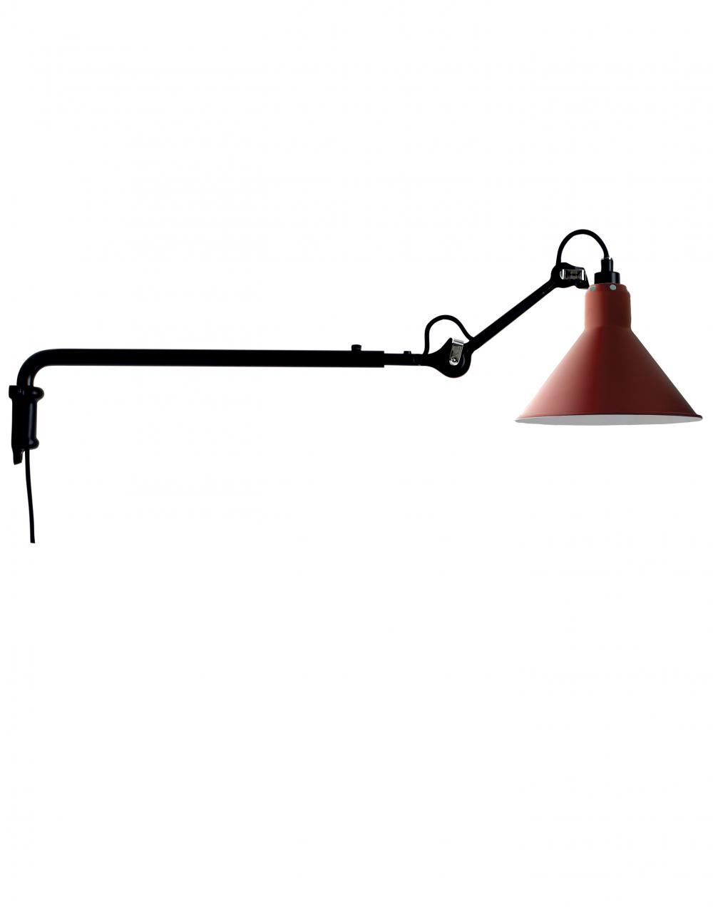 Lampe Gras 203 Wall Lamp Red Shade Conic