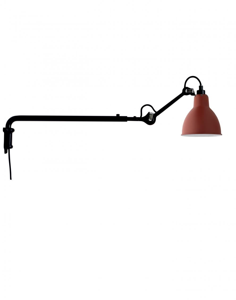 Lampe Gras 203 Wall Lamp Red Shade Round