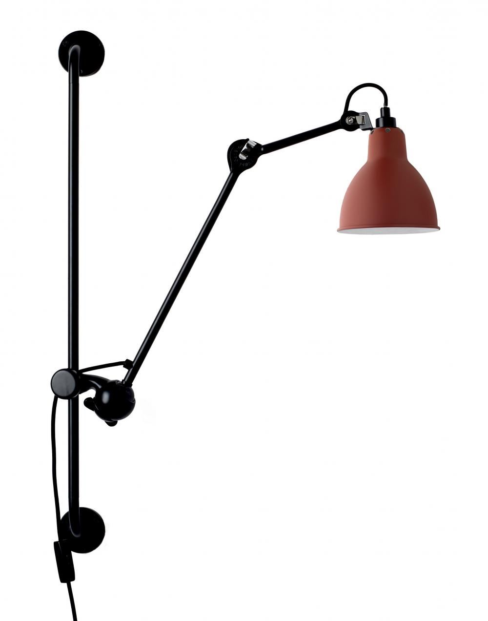 Lampe Gras 210 Wall Light Red Shade Round
