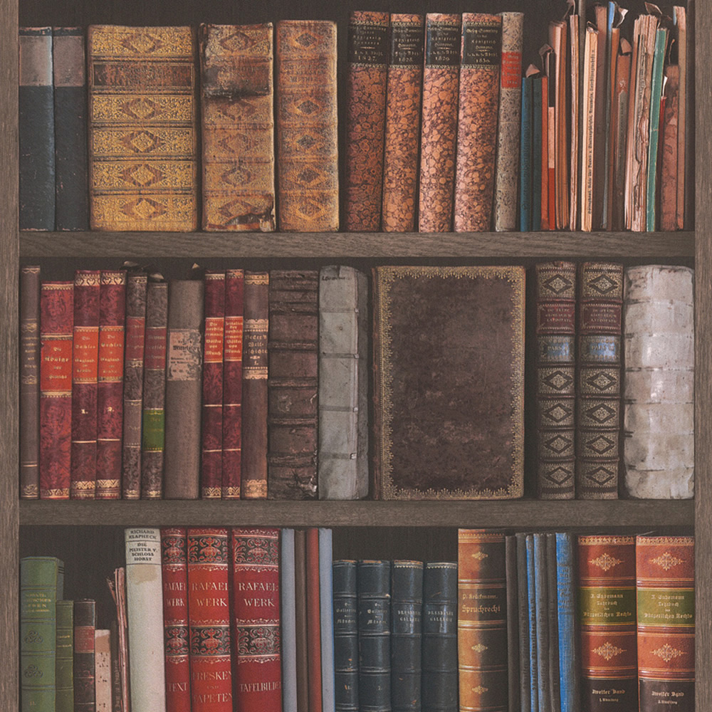 Rasch Library Books Multi Wallpaper - 10m