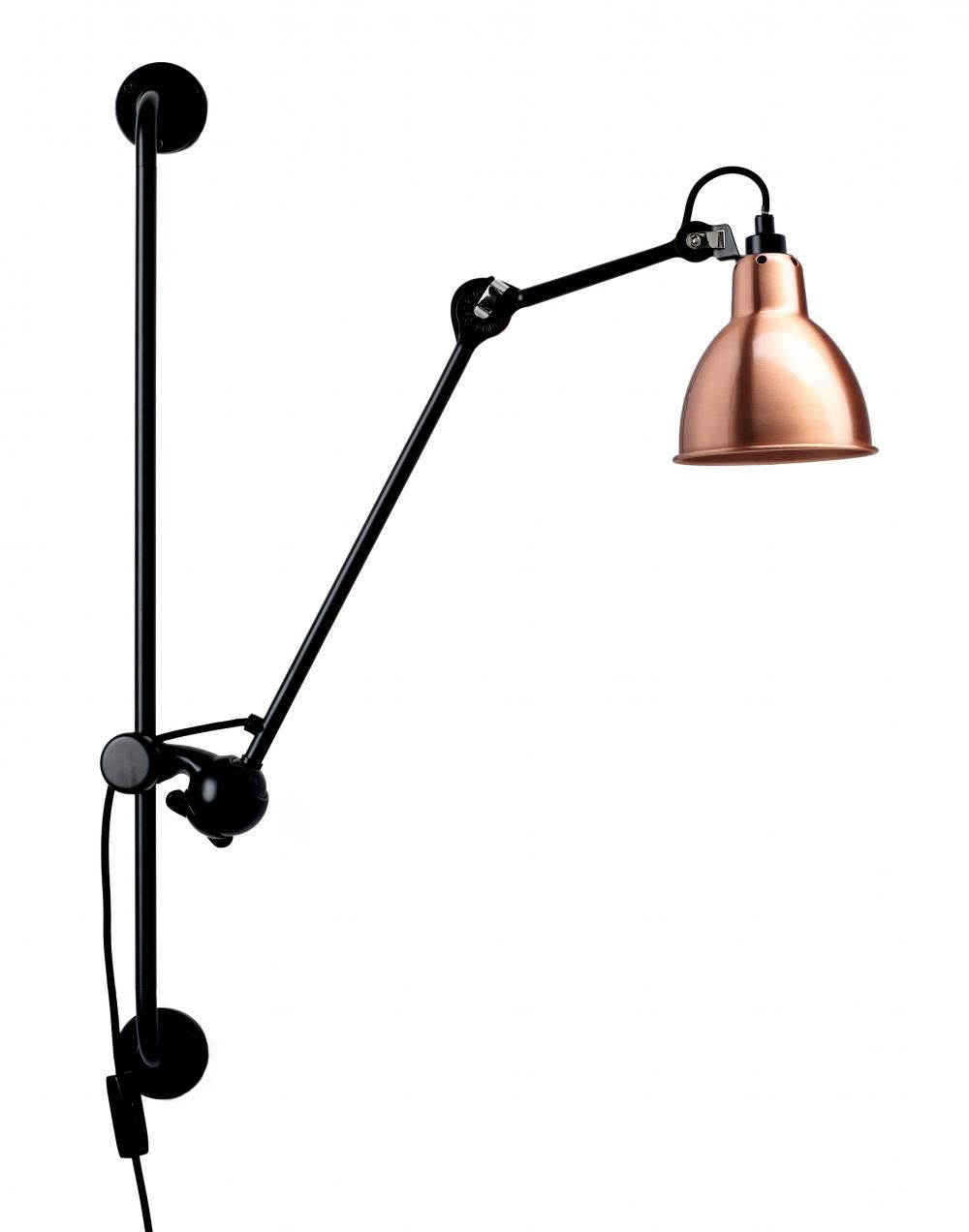 Lampe Gras 210 Wall Light Copper Shade With White Interior Round