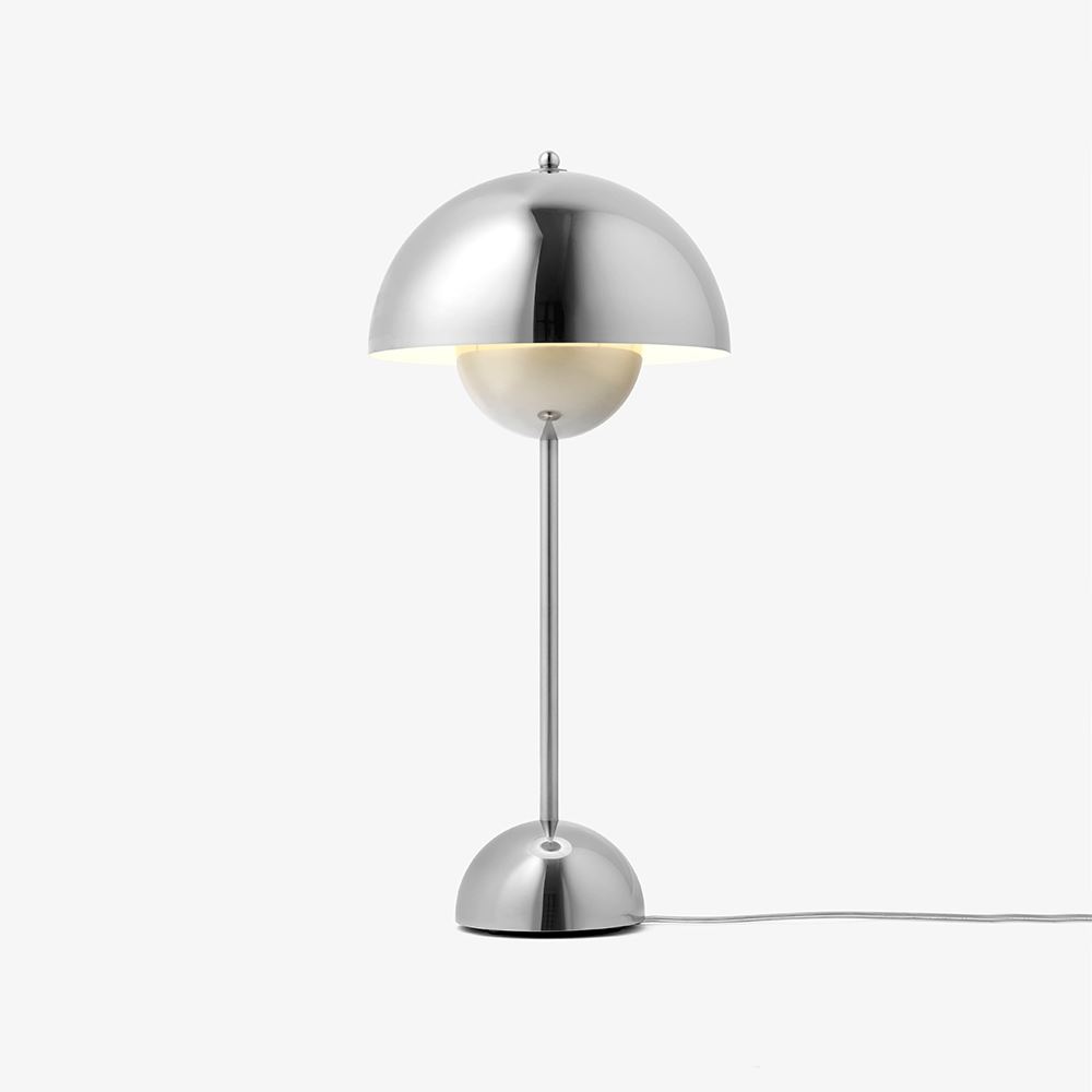 Flowerpot Vp3 Table Lamp Polished Stainless Steel