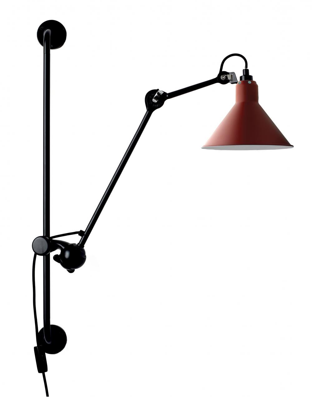 Lampe Gras 210 Wall Light Red Shade Conic