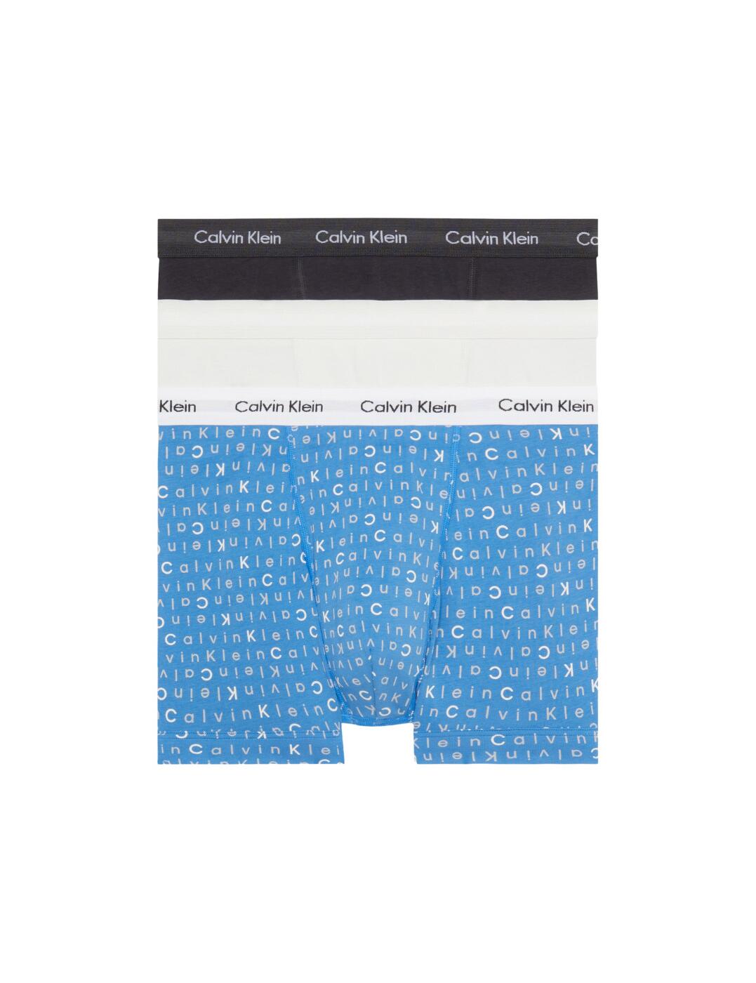 Update your underwear collection in style with the Calvin Klein 3-Pack trunks. This set of three boxer trunks offers comfort, breathability, and undeniable style. With a medium-rise waist and an elastic waistband, you'll get a comfortable fit that's not too tight and not too loose. The distinguishing feature of all Calvin Klein underwear is the signature waistband, which this set of trunks has with stylish contrasting colours.  Boxer trunks 3 pack Medium-rise waist Contrasting Calvin Klein signature waistband Elastic waistband for comfort Breathable soft fabrics Country of origin: 95% Cotton &pipe; 5% Elastane Composition: Bangladesh Listed in UK sizes  62974-108406-1438696 0000U2662G Men's Brief