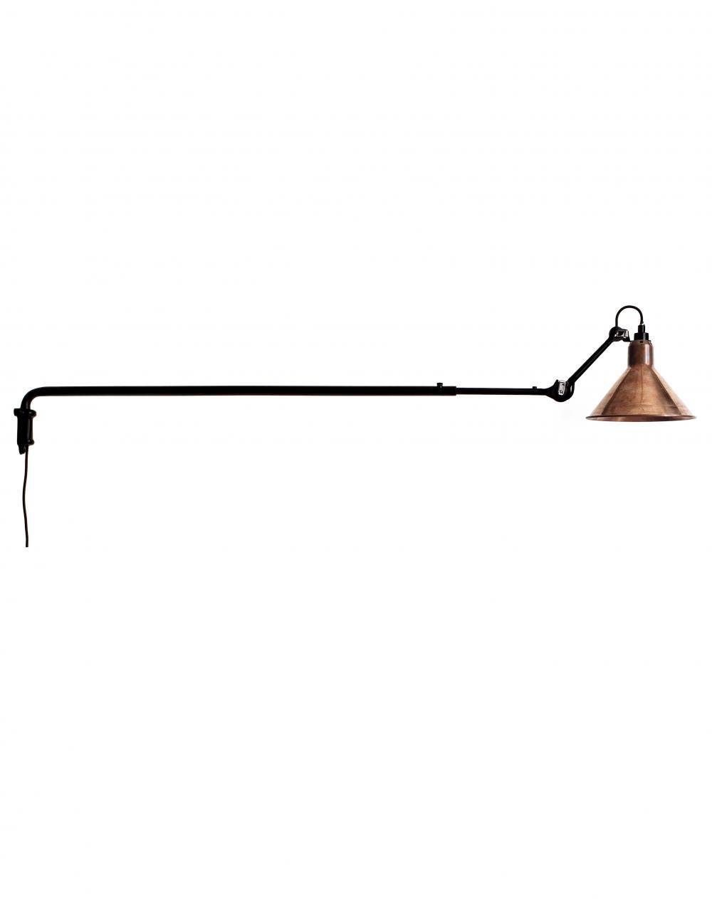 Lampe Gras 213 Wall Light Raw Copper Shade Conic