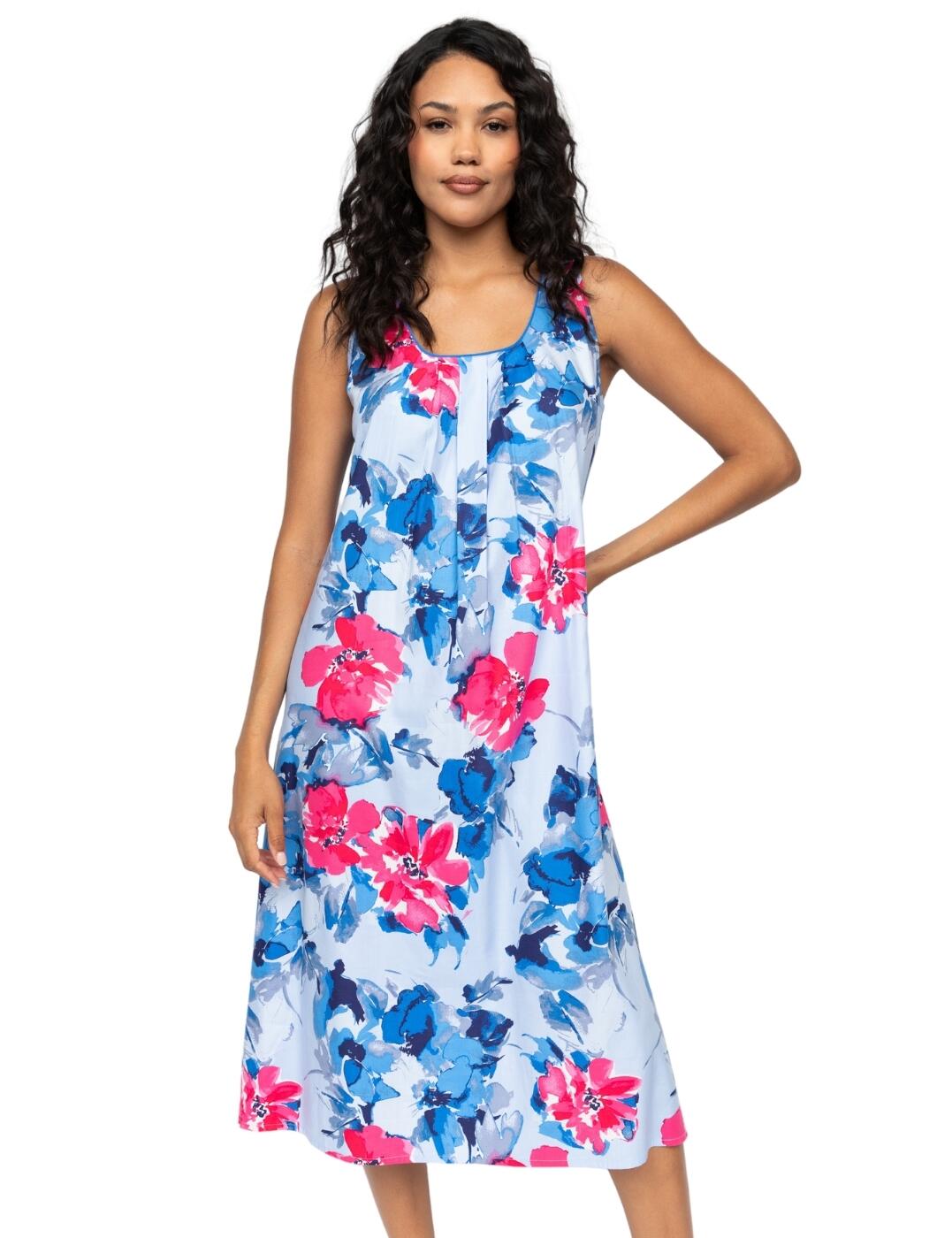 Elevate your evening attire with the Lyla floral print long nightdress by Cyberjammies. Crafted from super-soft, sustainable fabric, this nightdress combines elegance and comfort for a truly serene slumber. The all-over artistic floral print nods to natural beauty, accentuated by a classic curved neckline and wide, comfortable shoulders that provide a graceful silhouette. Plus, flattering pleated fabric and complementary modal trim lining the edges promises that you look and feel at your best throughout the night, with a below-knee length for modesty and coverage. Whether you're unwinding after a long day or settling in for a peaceful night, this nightdress is perfect for you - and even better when layered with a cosy Lyla dressing gown. What's more, with coordinating sleepwear available from the Lyla collection, you can totally revamp your nightwear wardrobe!