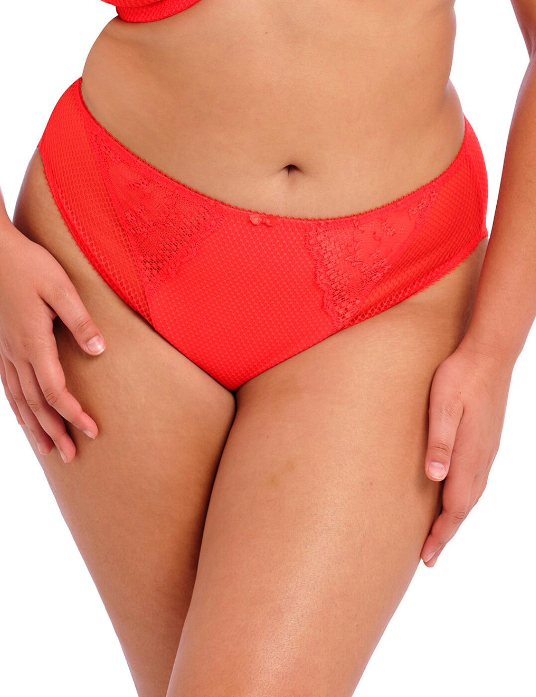 Show off your figure with the Elomi Charley brief! These briefs bring a glamorous touch to any lingerie collection. With its unique diamond mesh detail and high-cut leg design, it is perfect for around-the-house or evening wear occasions. It creates a feminine silhouette while giving cheeky rear coverage and a mid-rise waist for extra comfort. Coordinate with some of the matching items in the Charley collection for a stunning set.  High cut leg Diamond mesh design Mid-rise waist Cheeky rear coverage Matching coordinates available Country of origin: Sri Lanka Composition: Main: 96% Polyamide &pipe; 4% Elastane Composition: Front Lining: 100% Cotton Composition: Gusset Lining: 100% Cotton Composition: Lace: 77% Polyamide &pipe; 23% Elastane Listed in UK sizes  63033-108482-1439601 4386 Brief