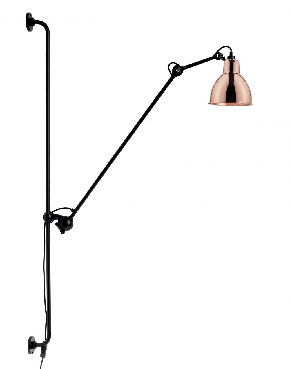 Lampe Gras 214 Wall Light Copper Shade With White Interior Round