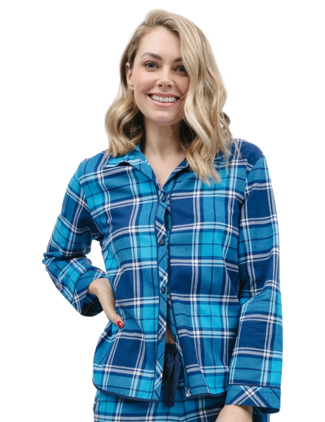 It's time for a sleepwear upgrade and we have the perfect nighttime addition for you! The Cyberjammies Bea collection in pyjama top has arrived and its stunning colourway and style cannot be missed! This pyjama top is a must for any avid loungewear lover, with its classic design this pyjama top never goes out of style. Boasting long sleeves, a pointed collar and a contrasting trim, these elements add an aspect of elegance and sophistication whilst the button-down front fastening compliments the timeless design. Plus, check out the matching coordinates that are available for the ultimate Bea look.