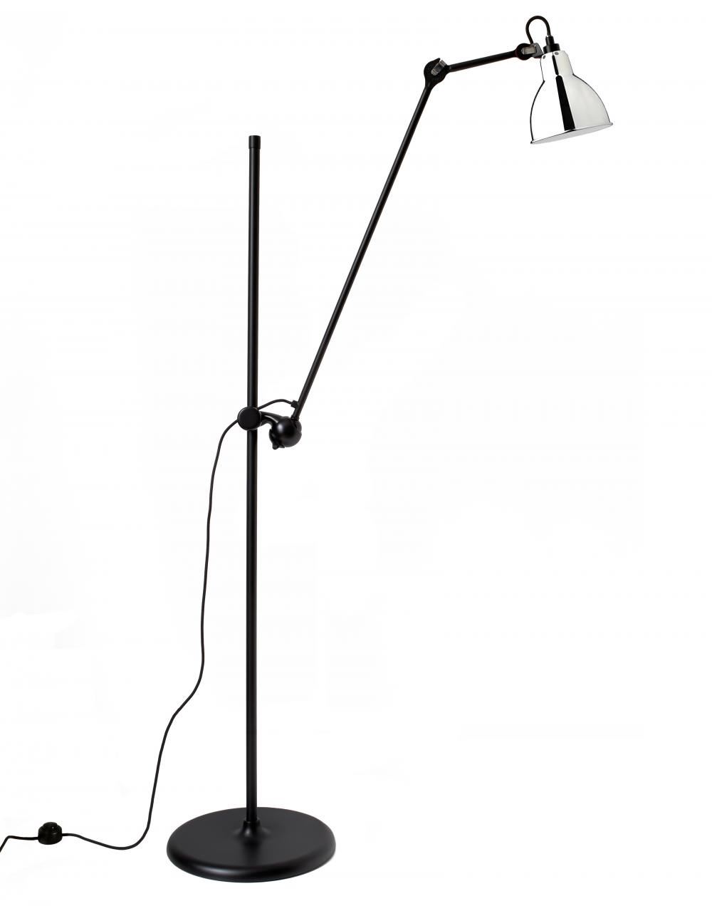 Lampe Gras 215 Floor Lamp Chrome Shade Black Body Round Shade