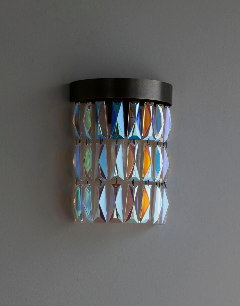 Petrol Crystal Mini Wall Light Flat Nickel