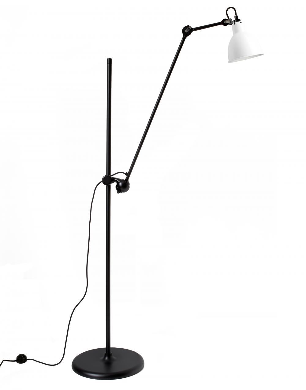 Lampe Gras 215 Floor Lamp White Shade Black Body Round Shade